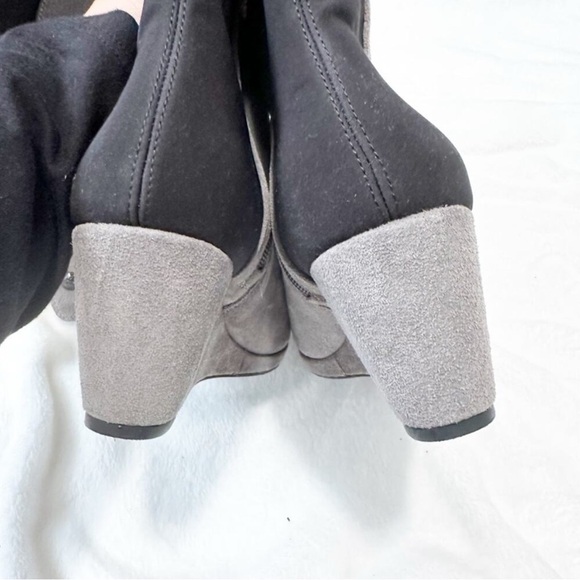 Vince Camuto Alexila knee high wedge boots. Grey suede stretch sides size 8.5 - Picture 4 of 6